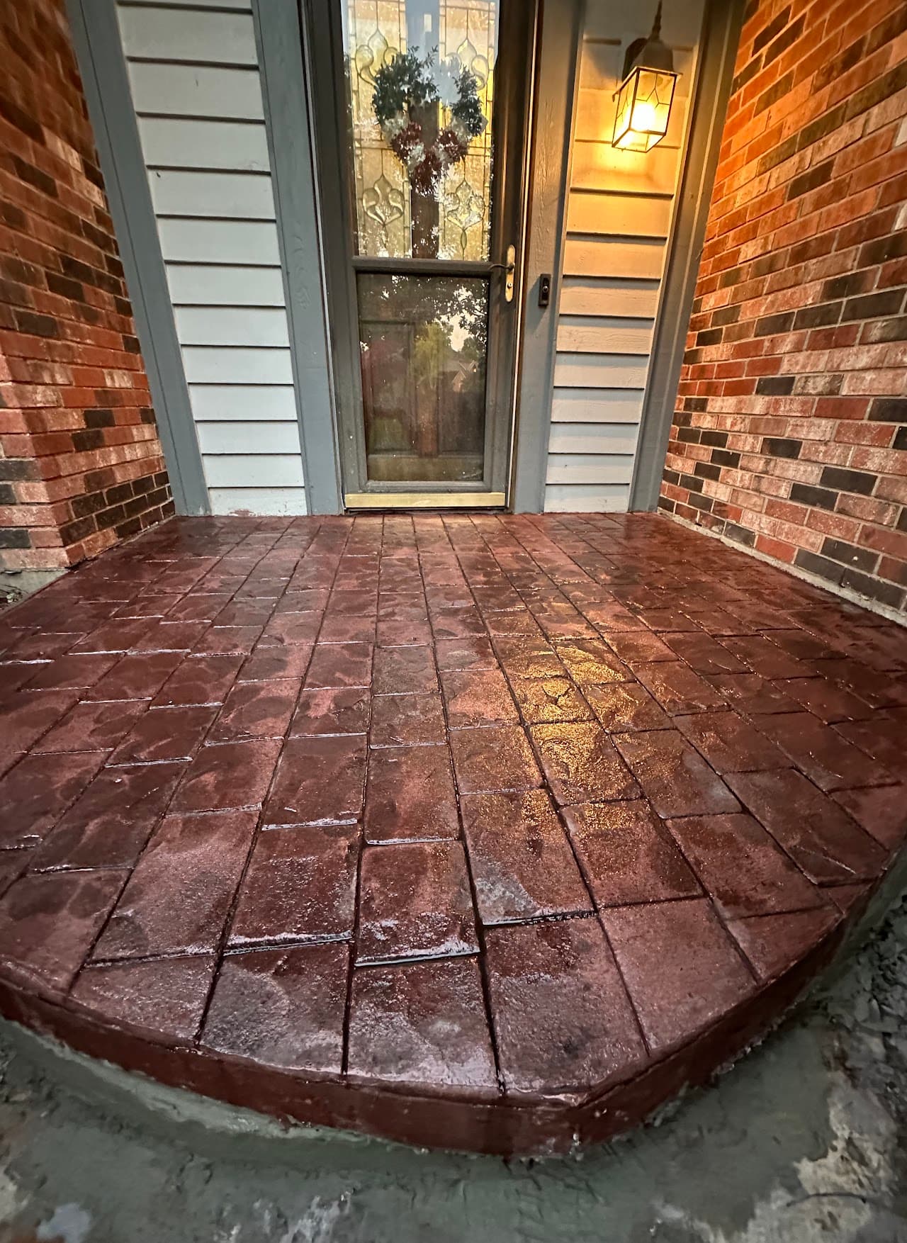 Stamped and colored concrete walkway, Ohio