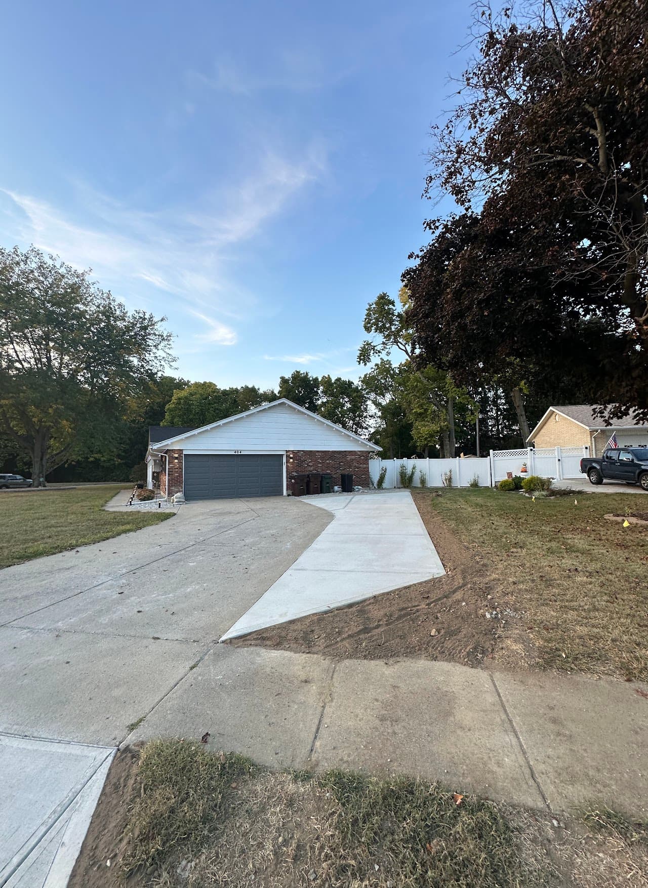 Concrete driveway extension, Ohio