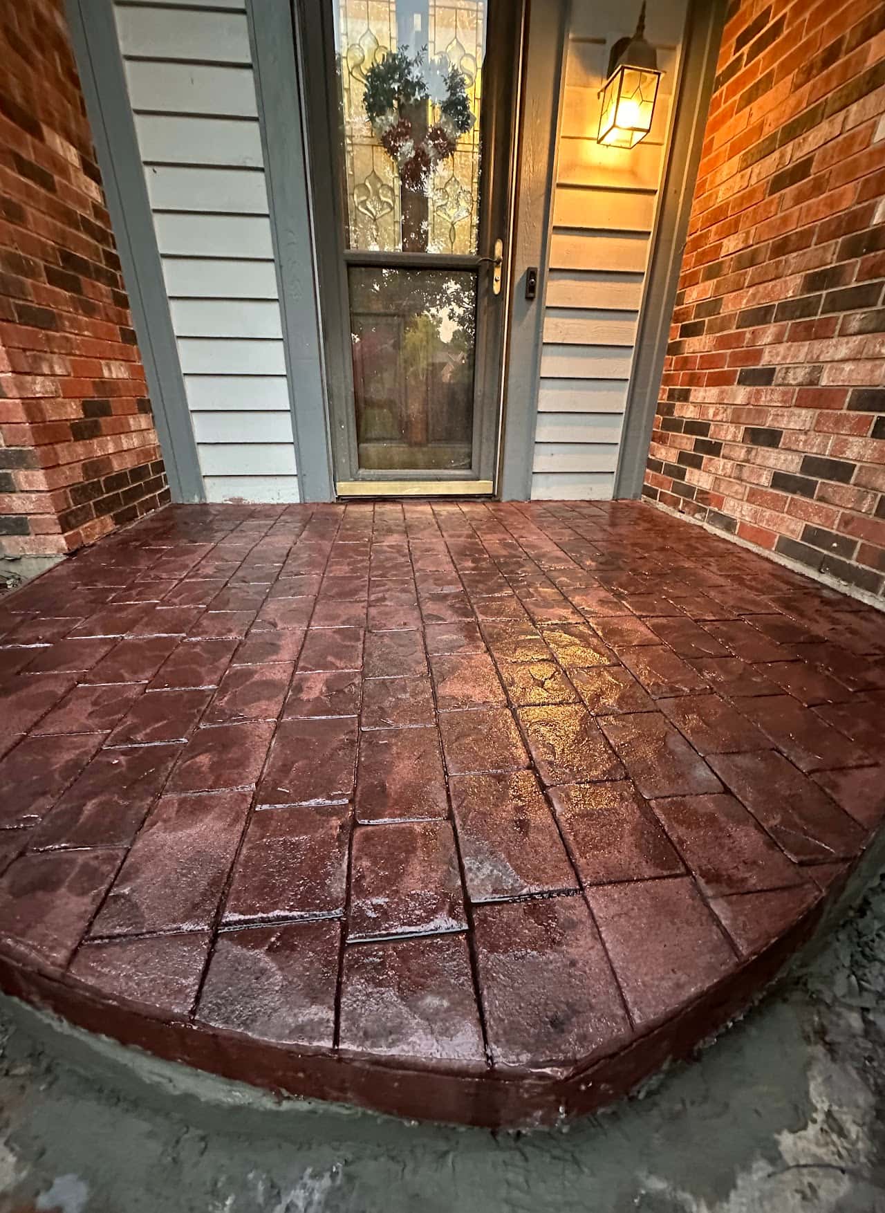 Stamped and colored concrete walkway, Ohio